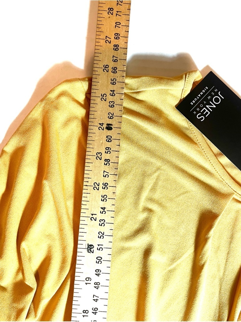 Jones New York Mustard Pleated Neck Blouse NWT XL Work Office Top - Picture 8 of 10